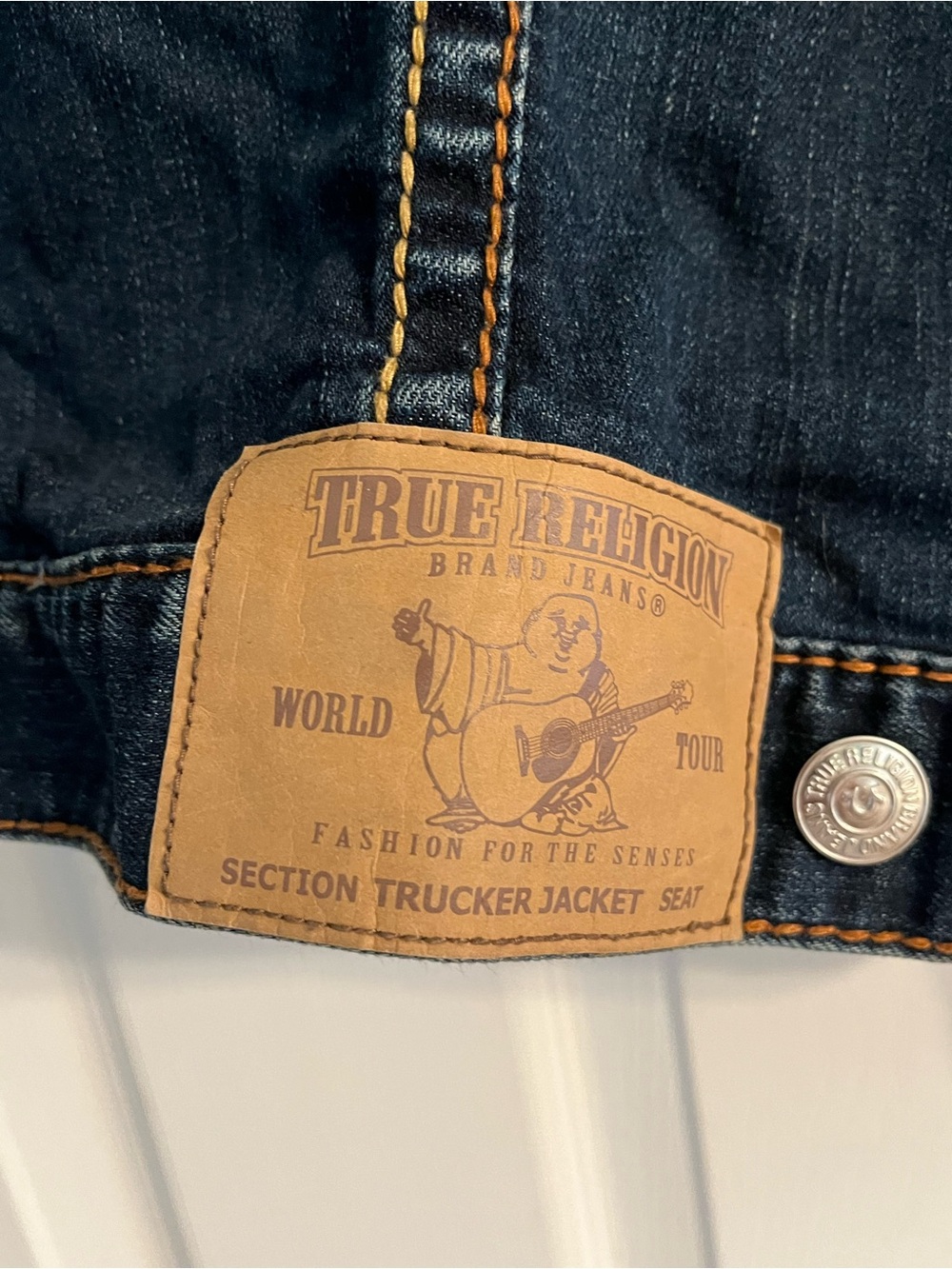 True Religion Dark Blue Denim Trucker Jacket - Picture 7 of 7